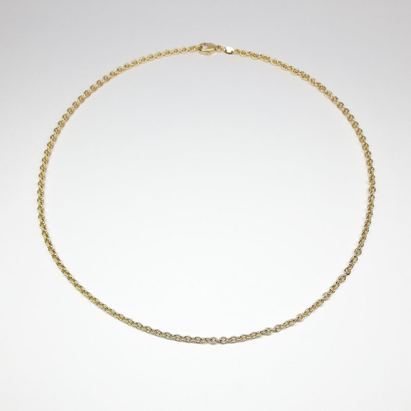 Collier forçat en or jaune 18kt massif, 45cm Ø3mm 0180.