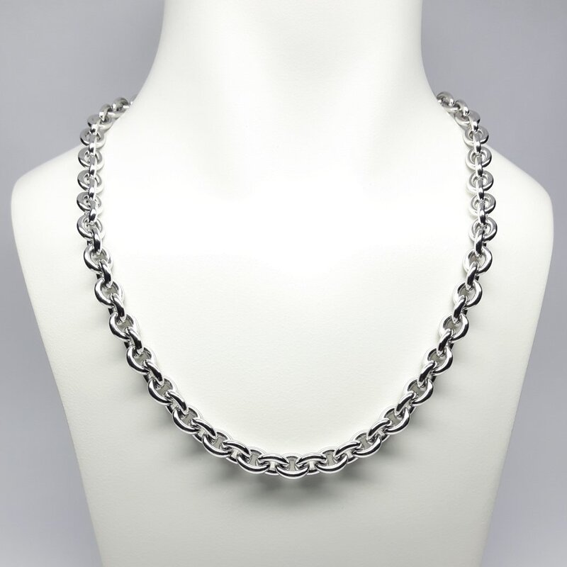 Collier forçat en argent 925/- massif rhodié 55cm Ø9,4mm.