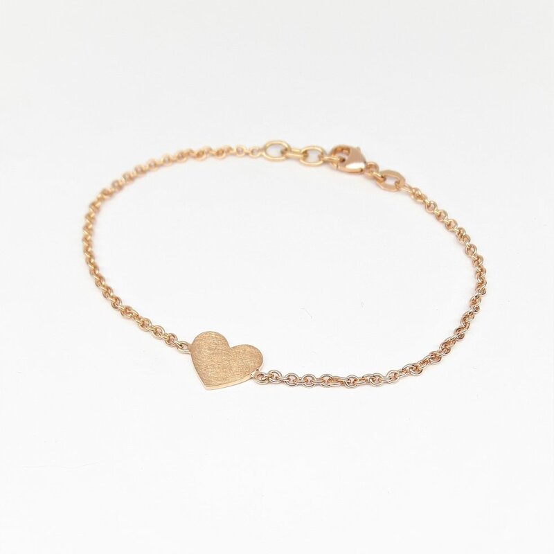 Bracelet "coeur", en or rouge 18kt.