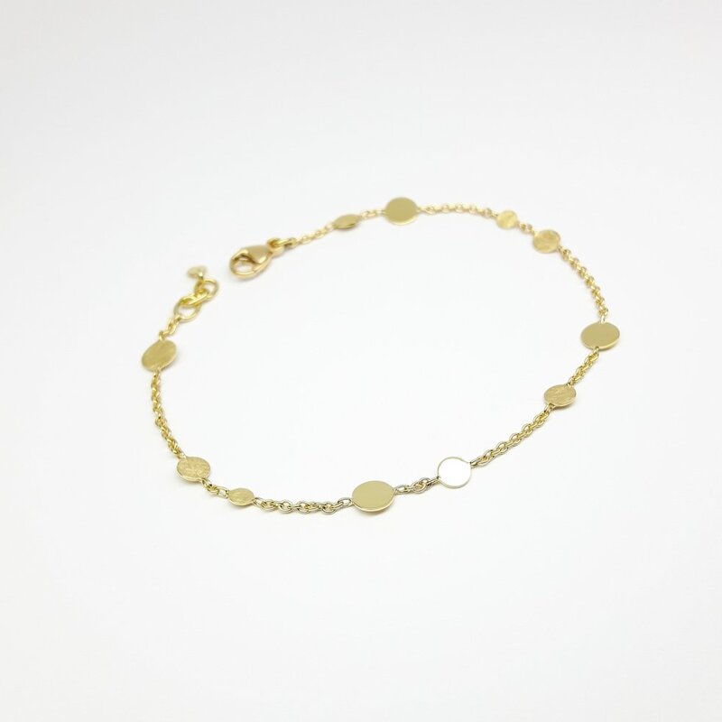 "round dots", bracelet en or jaune 18kt.
