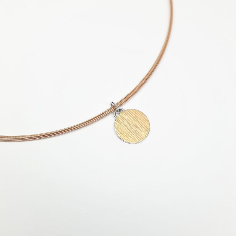 Pendentif en argent 925/- et or rouge 18kt.