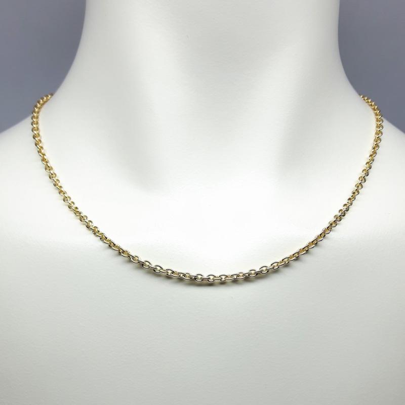 Collier forçat en or jaune 18kt massif, 45cm Ø3mm 0180.