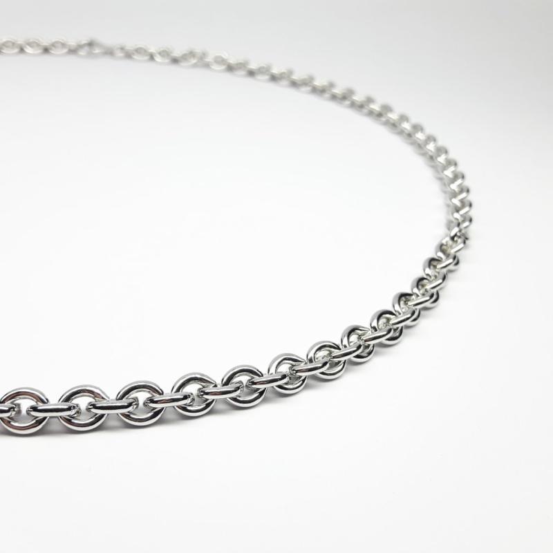 Collier forçat en argent 925/- massif rhodié 55cm Ø6,2mm.