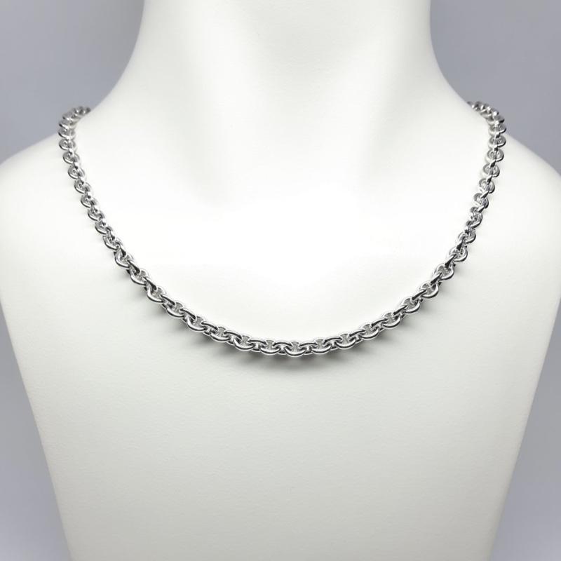Collier forçat en argent 925/- massif rhodié 55cm Ø6,2mm.