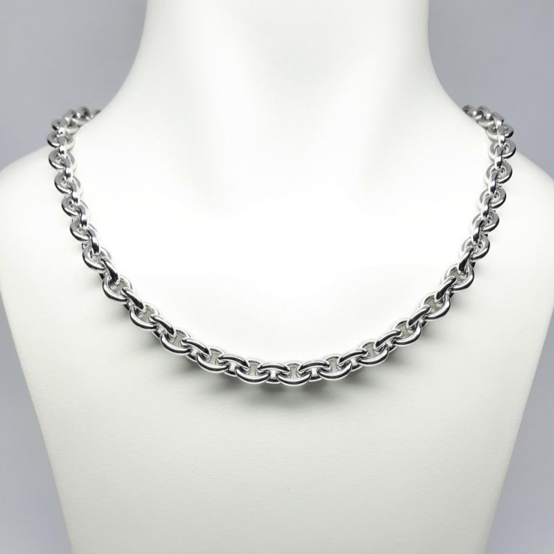Collier forçat en argent 925/- massif rhodié 55cm Ø9,4mm.