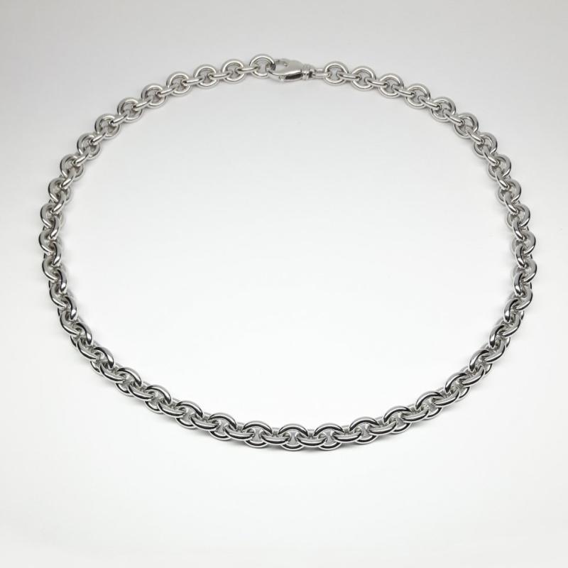 Collier forçat en argent 925/- massif rhodié 55cm Ø9,4mm.