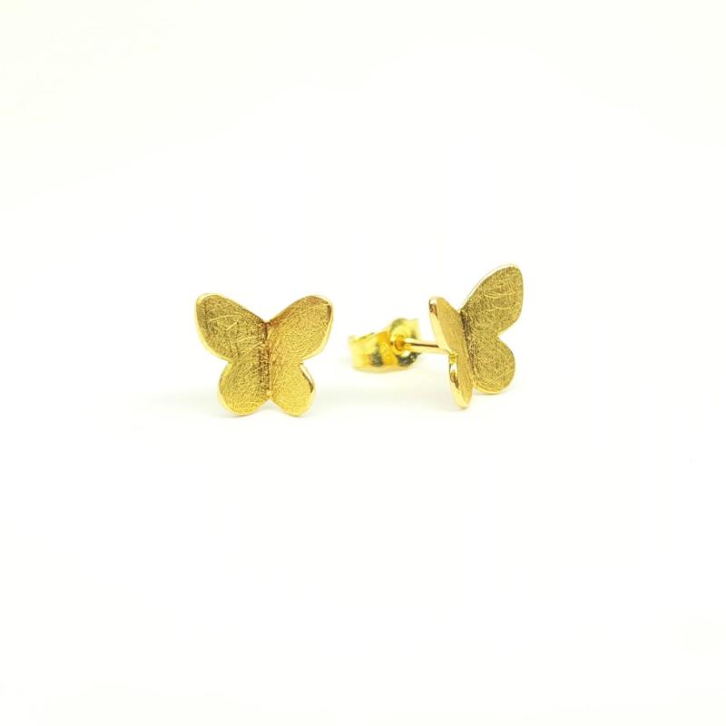 Boucles d'oreilles papillons en or jaune 18kt.