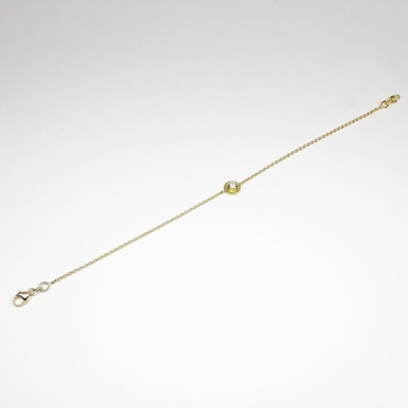 Bracelet en or jaune 18kt et brillant 0,09ct.