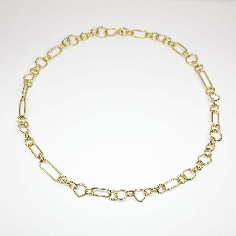 Collier fait main en or jaune 18kt. Pièce unique.