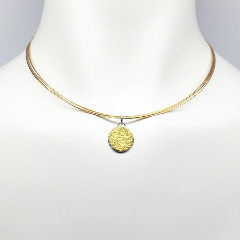 Pendentif en argent 925/- et or fin 24kt.